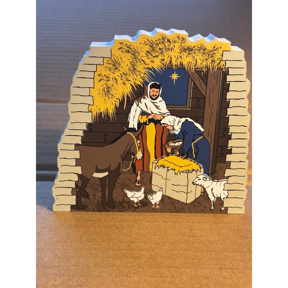 Retired 2003 Cat's Meow Village Birth of Jesus Bible Stories Collection Luke 2: